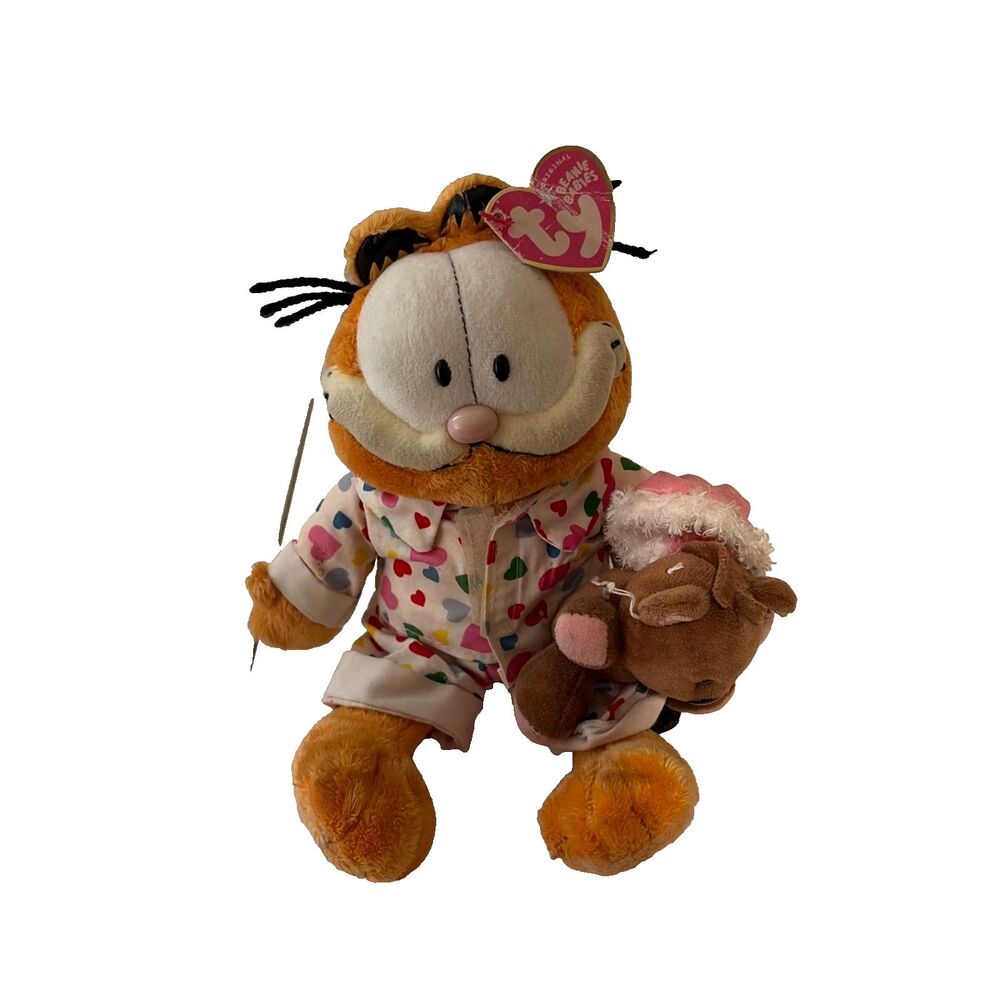 TY Beanie Babies Garfield Goodnight Plush Stuffed Animal